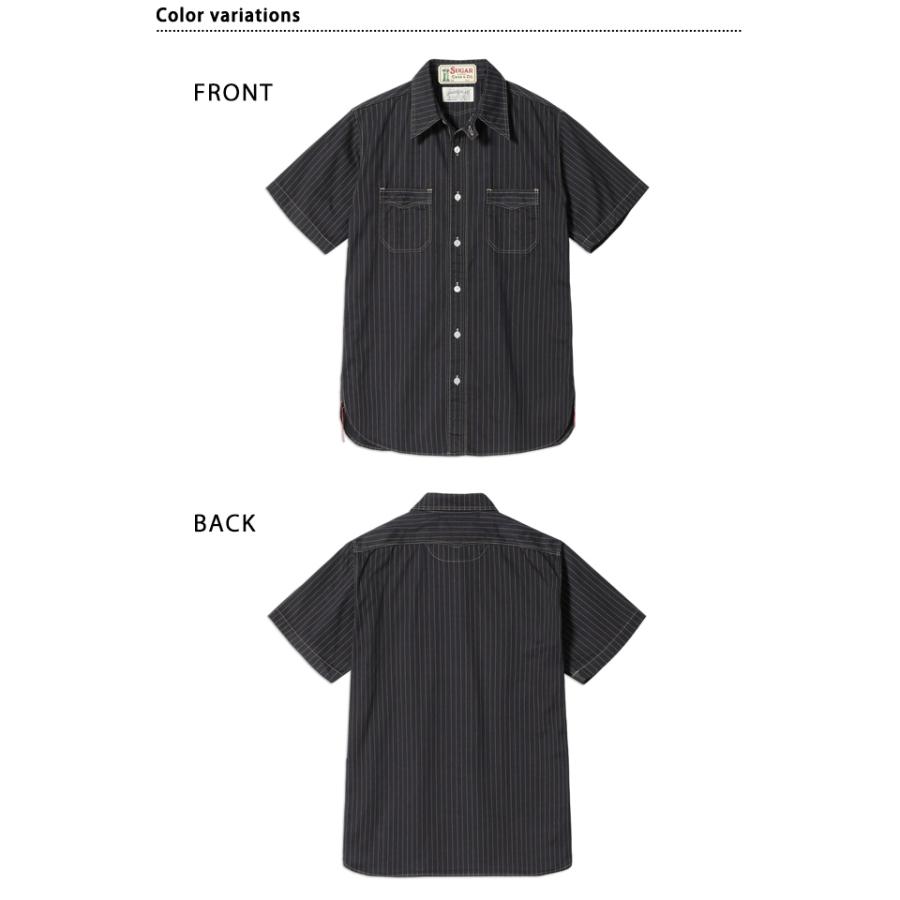 FICTION ROMANCE 8.5oz.ブラックウォバッシュストライプ半袖ワーク