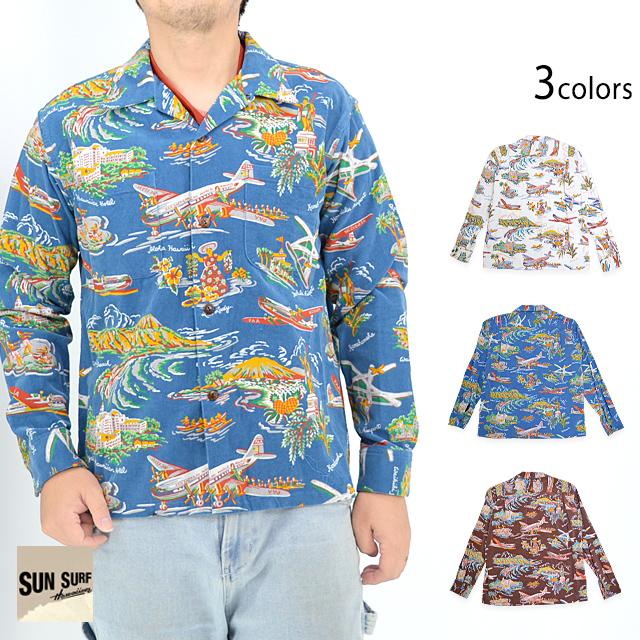 PAA AIR TRAVEL」コーデュロイ長袖オープンシャツ SUN SURF