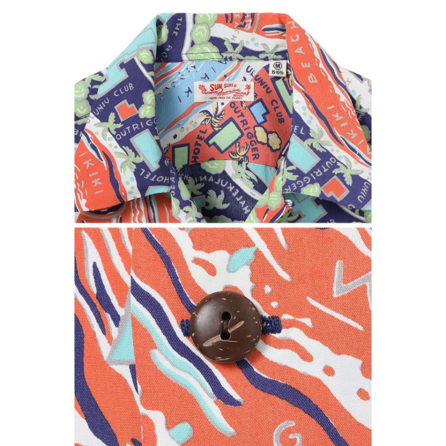 レーヨンアロハシャツ「WAIKIKI MAP」 SUN SURF SS39424 サンサーフ ハワイアン ワイキキ 地図 マップ 日本製 レーヨンアロハシャツ「WAIKIKI MAP」 SUN SURF SS39424 サンサーフ