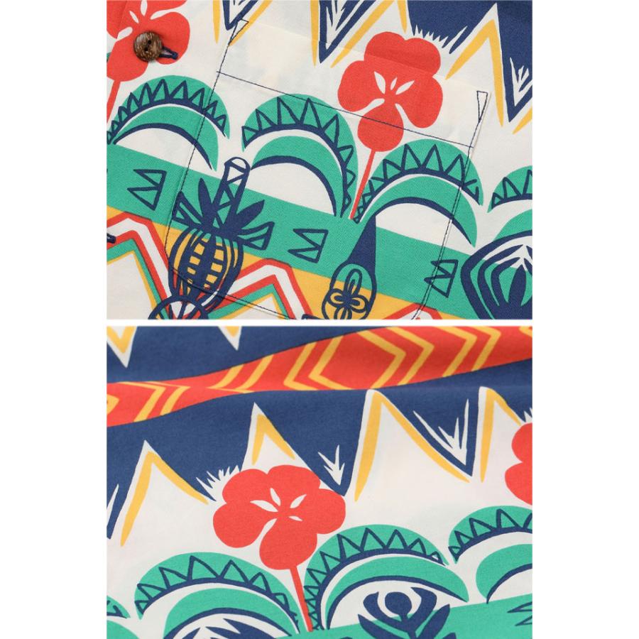 コットンブロードアロハシャツ「TROPICAL WOODCUT」 SUN SURF SS39504