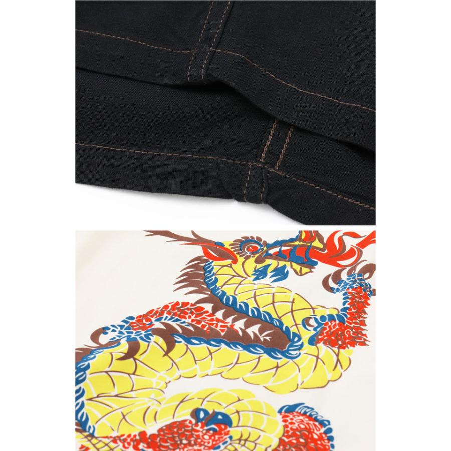 東洋エンタープライズ　半袖シャツ 富士山・日本地図・龍　刺繍　黄色　イエロー　M 東洋エンタープライズ 半袖シャツ 富士山・日本地図・龍 刺繍