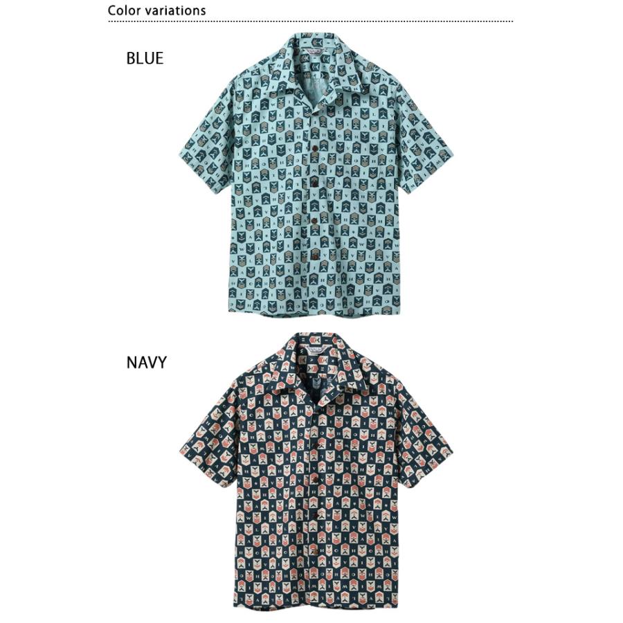 コットンブロードアロハシャツ「NAVY'S CHEVRON」 SUN SURF SS39697