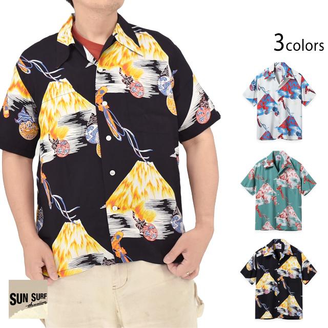 DUKE KAHANAMOKU SPECIAL EDITION レーヨンアロハシャツ「Mt.FUJI＆LUCKY EGGPLANT」 SUN SURF DK39634 和柄