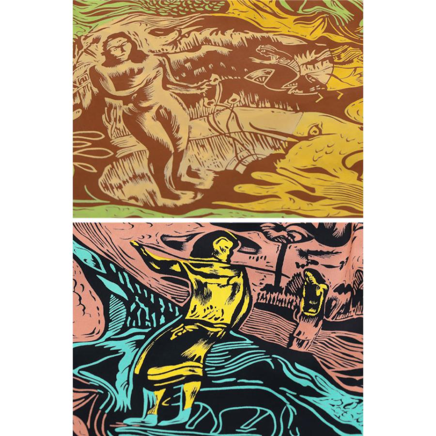 長袖レーヨンアロハシャツ SPECIAL EDITION「GAUGUIN WOODCUT MYSTIC
