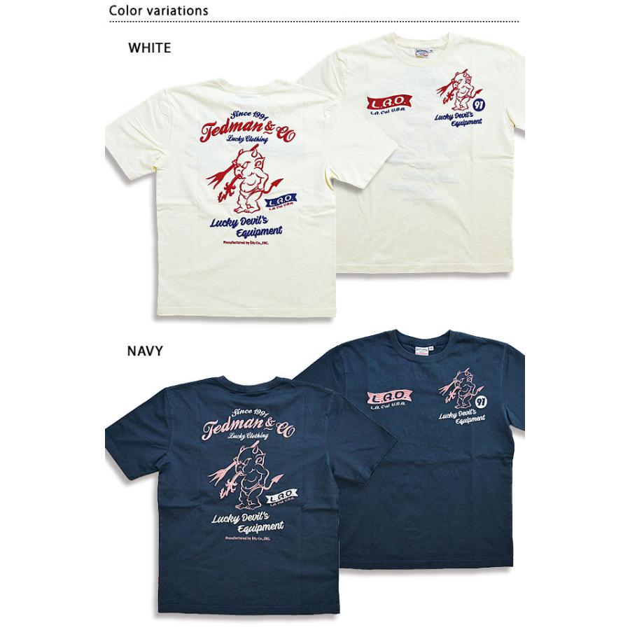 刺繍半袖Tシャツ TEDMAN テッドマン TDSS-548 efu エフ商会 アメカジ