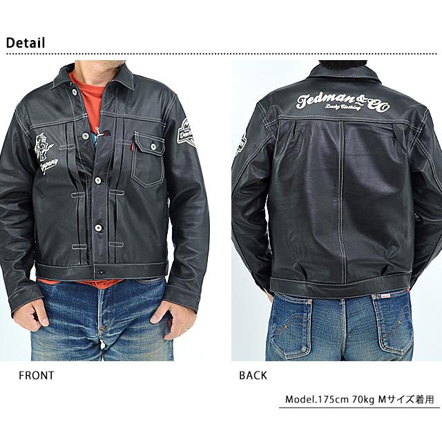 1stタイプ ゴートスキンレザージャケット TEDMAN テッドマン 山羊 本革 Gジャンタイプ エフ商会 efu爆買の画像