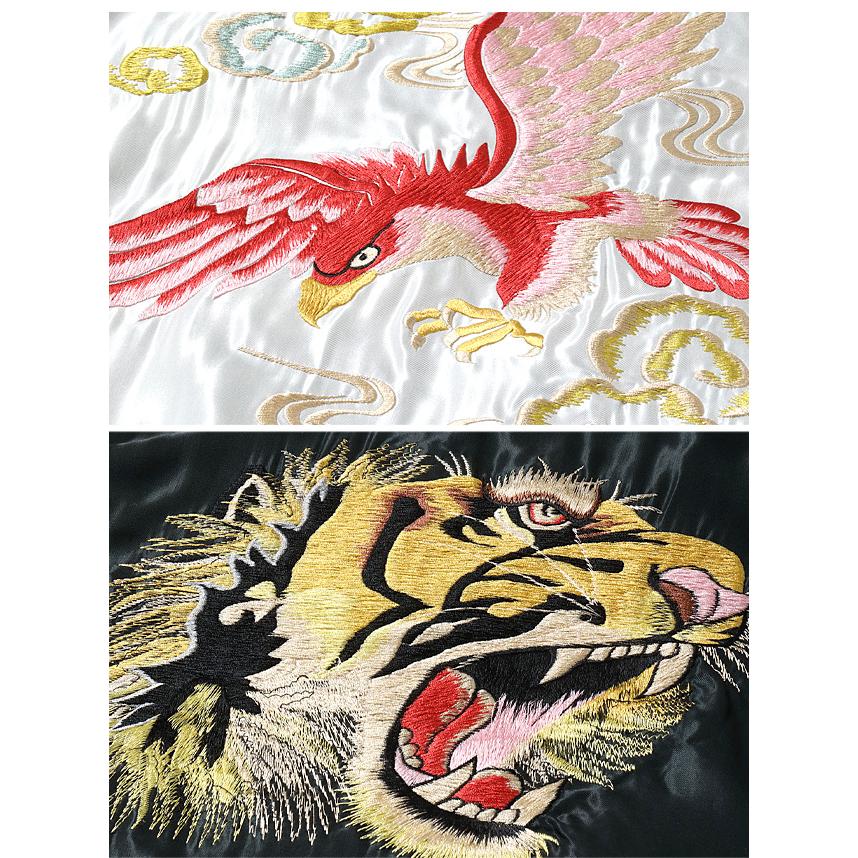 Early 1950s Style アセテートリバーシブルスカジャン「RED EAGLE × TIGER HEAD」 テーラー東洋 TT15542-190 和柄爆買の画像