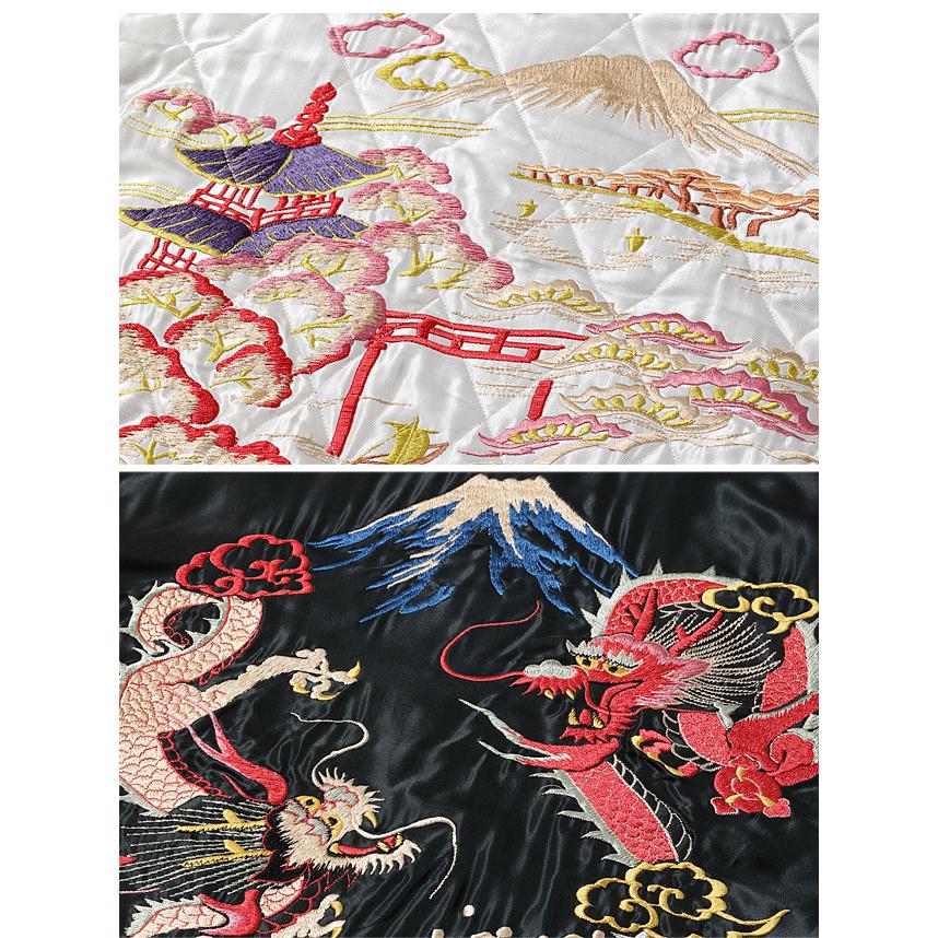 Mid 1950s Styleアセテートキルトスカジャン「LANDSCAPE ×DUELLING DRAGONS」 テーラー東洋 TT15543-190 和柄 スーベニアジャケット Mid 1950s Styleアセテートキルトスカジャン「LANDSCAPE ×DUELLING