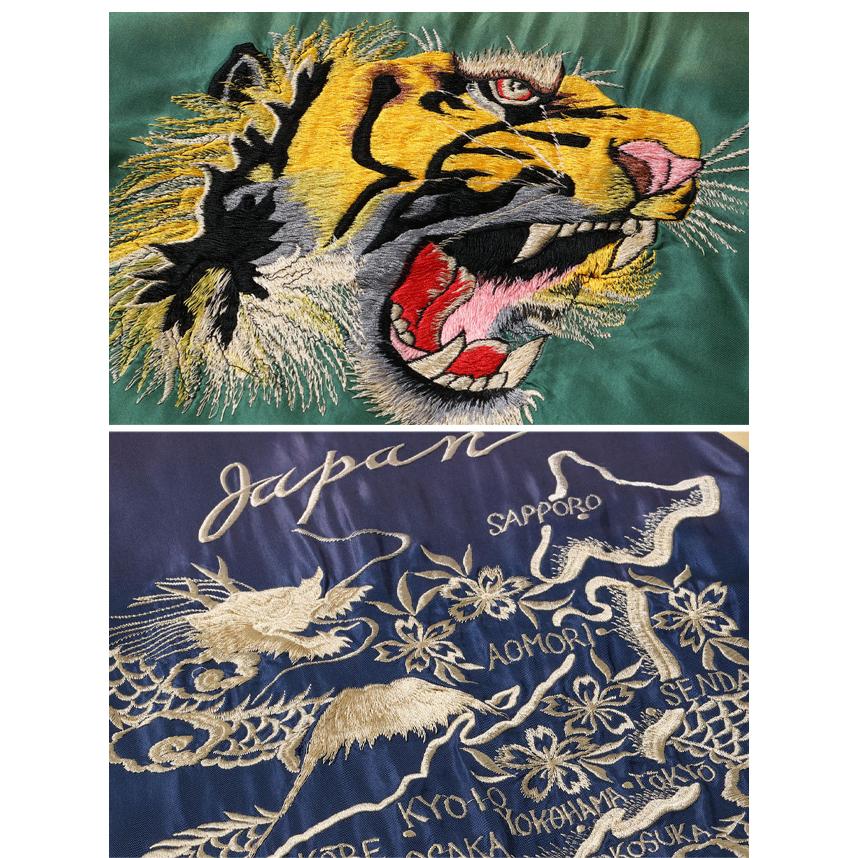 Early 1950s Style AGING MODELアセテートリバーシブルスカジャン「TIGER HEAD× JAPAN MAP」 テーラー東洋 TT15710-145爆買の画像