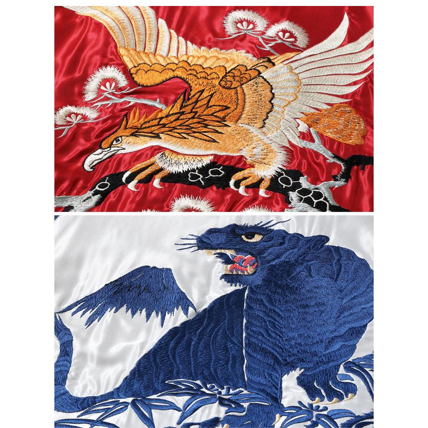Mid 1950s Style アセテートリバーシブルスカジャン「EAGLE × BLUE TIGER」 テーラー東洋 TT15790-170 和柄 スーベニア 鷲 虎爆買の画像