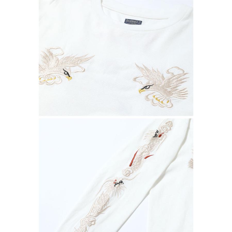 スカ刺繍長袖Tシャツ「EAGLE」 テーラー東洋 TT69647 和柄 鷲 ロングＴシャツ スカジャン風 スカ刺繍長袖Tシャツ「EAGLE」 テーラー東洋 TT69647 和柄 鷲 ロングT