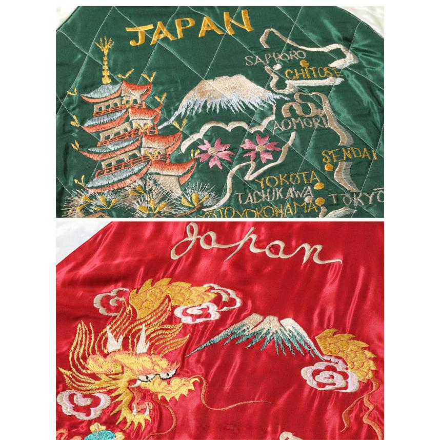 Early 1950s Style アセテートキルトスカジャン「JAPAN MAP× GOLD DRAGON」 テーラー東洋 TT15791-145 和柄 地図 龍爆買の画像