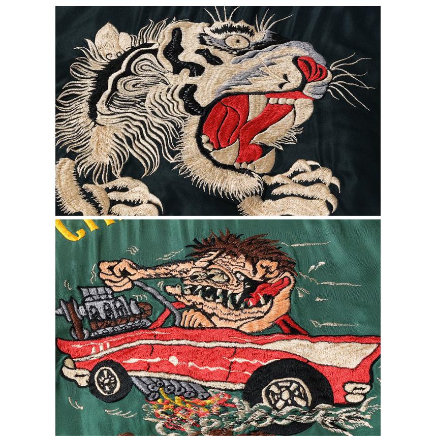 ★テーラー東洋 虎顔×CHEVY LOVER リバーシブルスカジャンL Mid 1950s Style AGING MODEL アセテートリバーシブルスカジャン