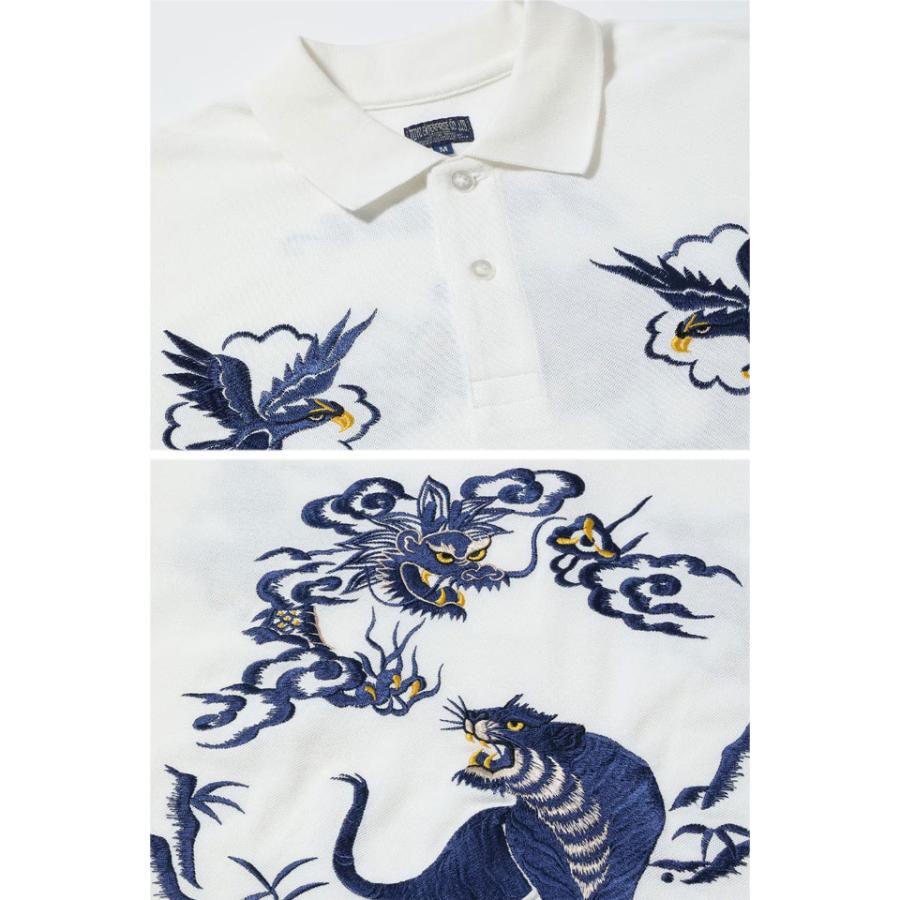 半袖スカ刺繍ポロシャツ「TIGER＆DRAGON」 テーラー東洋 TT79747 和柄