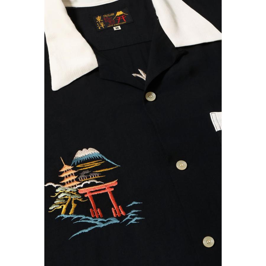 スカシャツ「JAPAN MAP」 テーラー東洋 TT39699 刺繍 日本地図 富士山