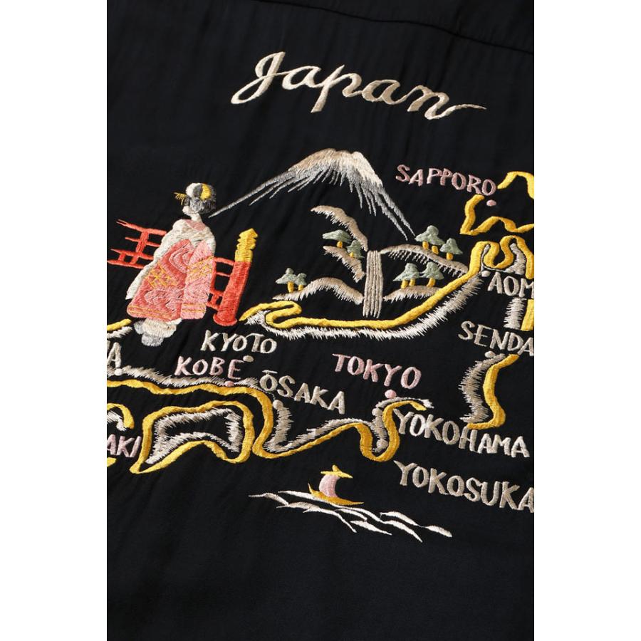 スカシャツ「JAPAN MAP」 テーラー東洋 TT39699 刺繍 日本地図 富士山