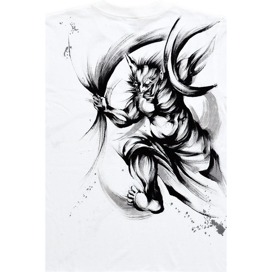 手描き半袖Tシャツ「風神雷神」(3)◇手描きの羽水 : サクラスタイル