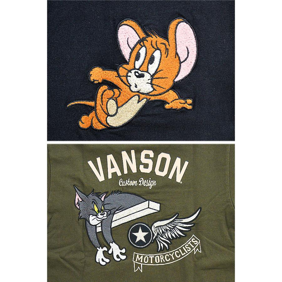 vanson×TOM＆JERRYコラボ 天竺半袖Tシャツ vansonTJV-2216 バンソン ヴァンソン トムとジェリー 刺繍｜sakurastyle｜06