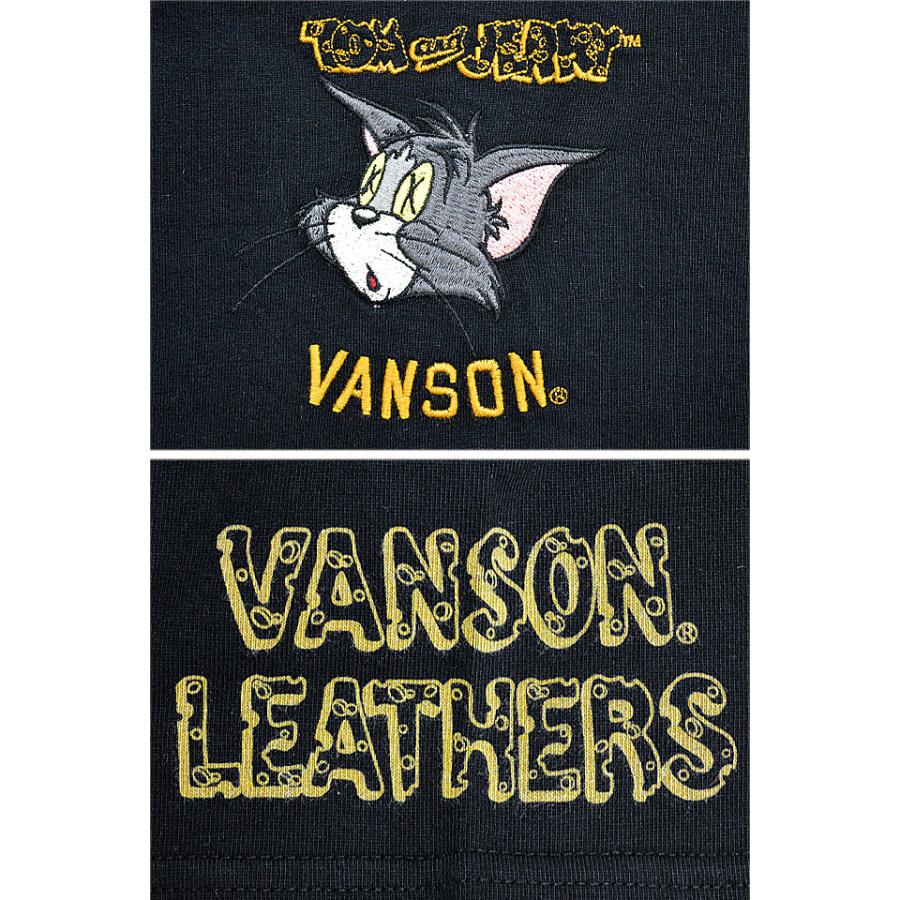 超歓迎 Vanson Tom Jerryコラボ 天竺半袖tシャツ 刺繍 トムとジェリー ヴァンソン バンソン Vansontjv 22 半袖 カラー ブラック