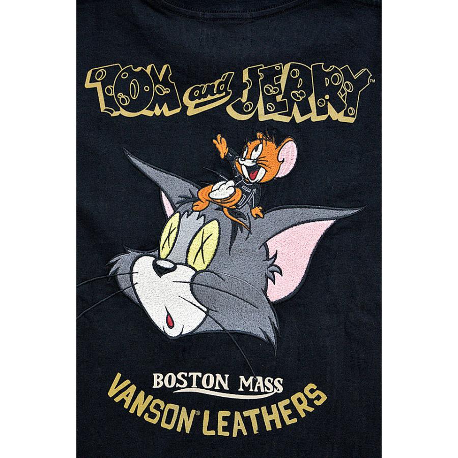 超歓迎 Vanson Tom Jerryコラボ 天竺半袖tシャツ 刺繍 トムとジェリー ヴァンソン バンソン Vansontjv 22 半袖 カラー ブラック