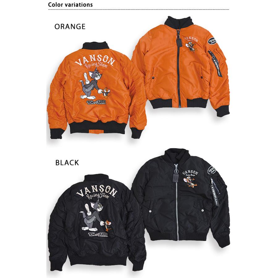 vanson×TOM＆JERRY 刺繍MA-1フライトジャケット vanson TJV-2243 ヴァンソン バンソン トムとジェリー ミリタリー vanson×TOM＆JERRY 刺繍MA-1フライトジャケット vanson TJV-2243