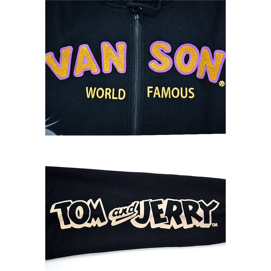 vanson×TOM＆JERRYコラボ 裏毛フルジップパーカー vanson TJV-2237
