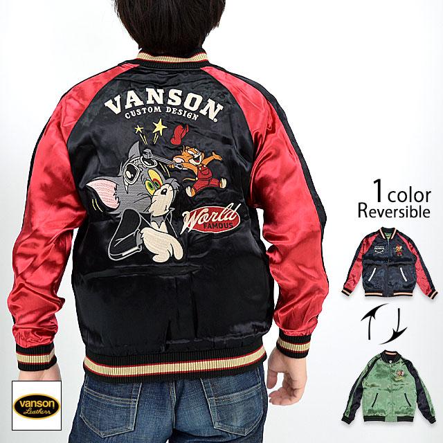 VANSON バンソン × トム＆ジェリー コラボ スカジャン　スーベニア 楽天市場】VANSON × TOM＆JERRY トムとジェリー 刺繍 リバ