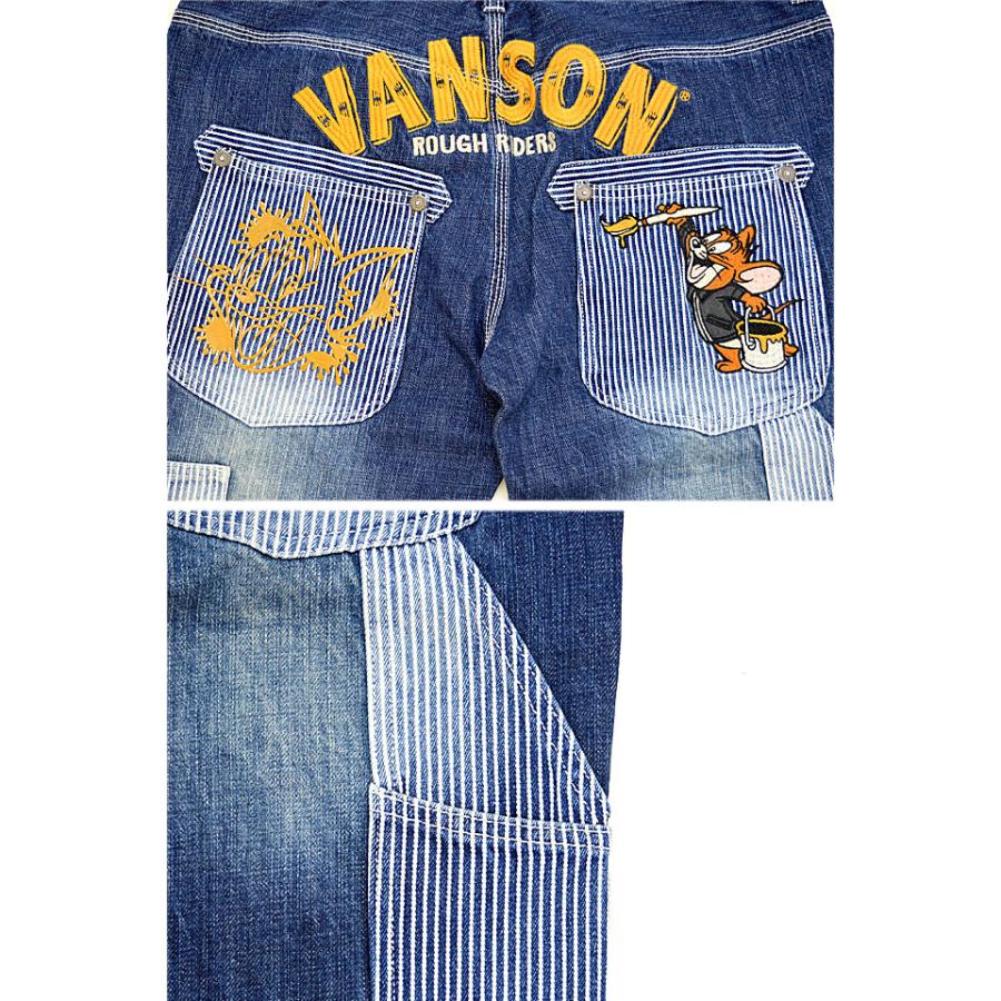 vanson×TOM＆JERRYコラボ デニムパンツ vanson TJV-2308 バンソン ヴァンソン 刺繍 トムとジェリー ジーンズ vanson×TOM＆JERRYコラボ デニムパンツ vanson TJV-2308 バンソン