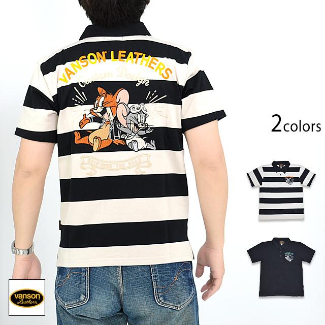 vanson×TOM＆JERRYコラボ 天竺半袖ポロシャツ vanson TJV-2315 