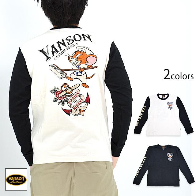 vanson×TOM＆JERRY 天竺ロングTシャツ vanson TJV-2501 バンソン