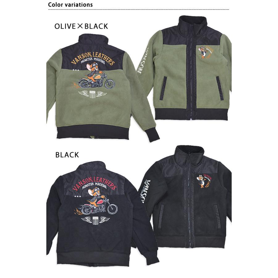 vanson×TOM＆JERRYコラボ フリースボンディングジップアップジャージ