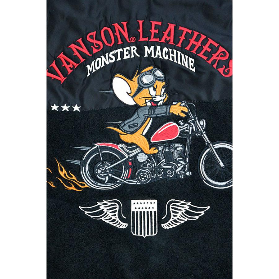 vanson×TOM＆JERRYコラボ フリースボンディングジップアップジャージ vanson TJV-2336 ヴァンソン バンソン トムとジェリー vanson×TOM＆JERRYコラボ フリースボンディングジップアップジャージ