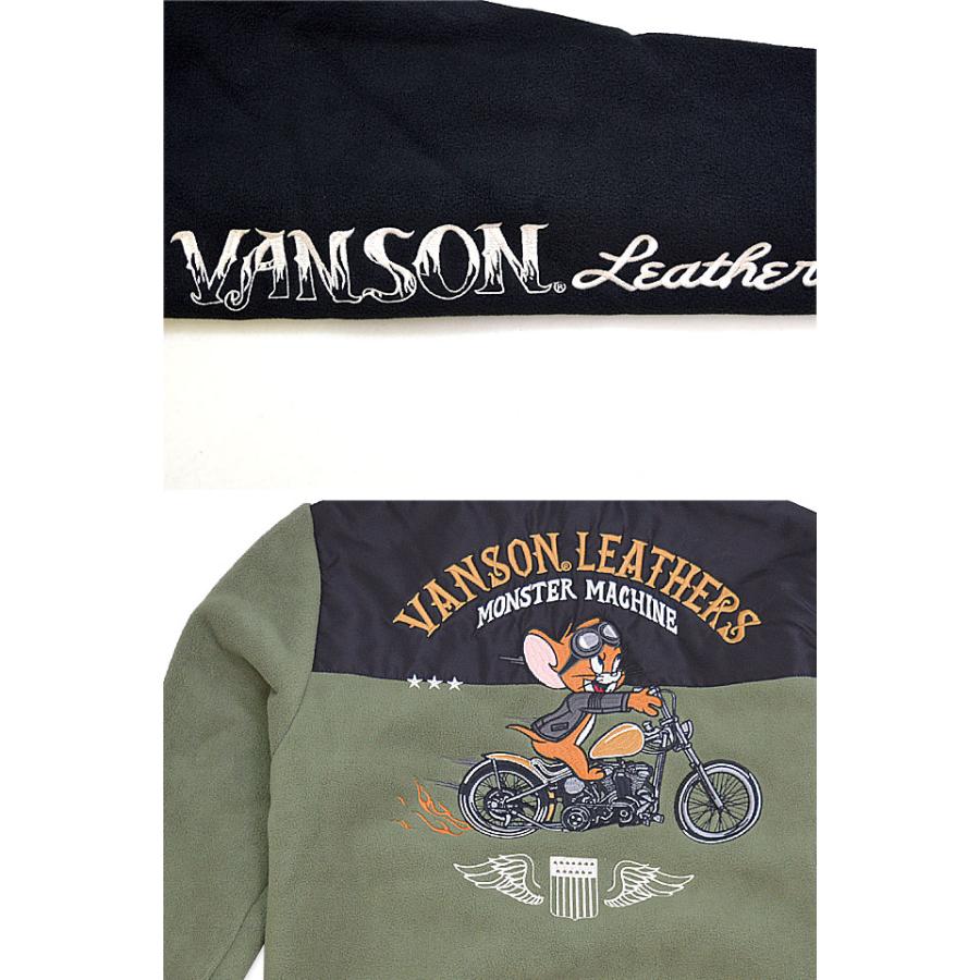 vanson×TOM＆JERRYコラボ フリースボンディングジップアップジャージ