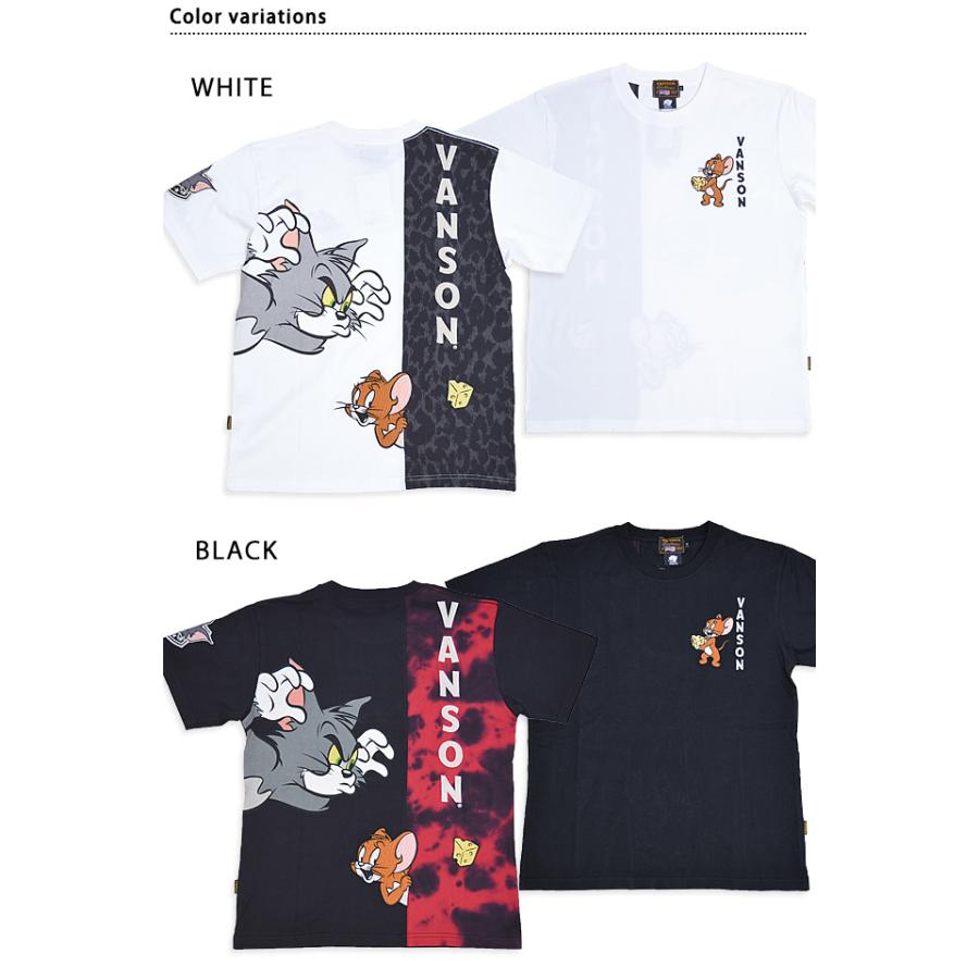 vanson×TOM＆JERRY 天竺半袖Tシャツ vanson TJV-2419 バンソン ヴァンソン トムとジェリー 刺繍 バイカー vanson×TOM＆JERRY 天竺半袖Tシャツ vanson TJV-2419 バンソン