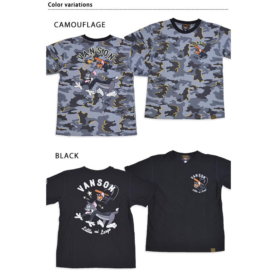 vanson×TOM＆JERRY 吸汗速乾ドライ半袖Tシャツ vanson TJV-2422 バンソン ヴァンソン トムとジェリー 刺繍 vanson×TOM＆JERRY 吸汗速乾ドライ半袖Tシャツ vanson TJV-2422