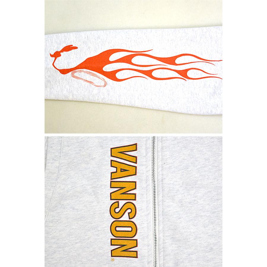 vanson×LOONEY 裏毛フルジップスウェットパーカー vanson LTV-2403