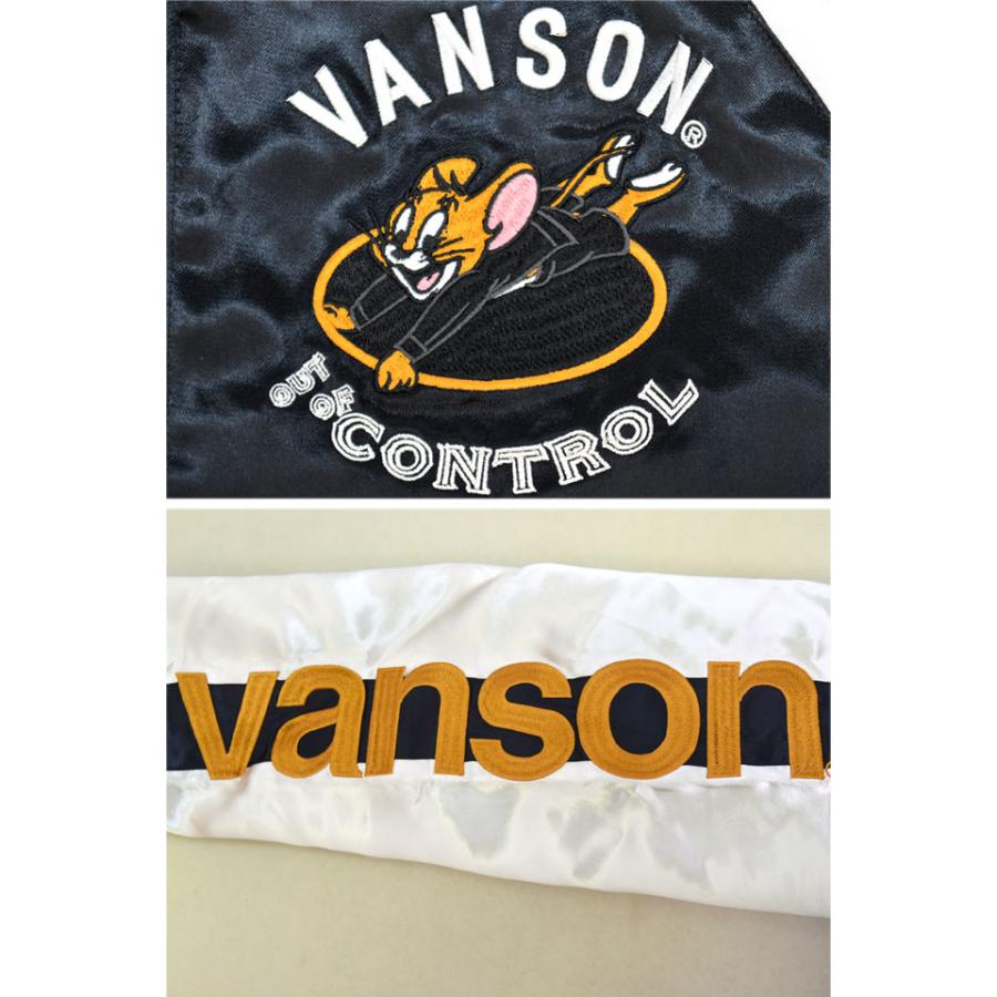TOM＆JERRYコラボ サテン×ナイロンツイル リバーシブルスカジャン vanson TJV-2529 バンソン ヴァンソン トムとジェリー TOM＆JERRYコラボ サテン×ナイロンツイル リバーシブルスカジャン