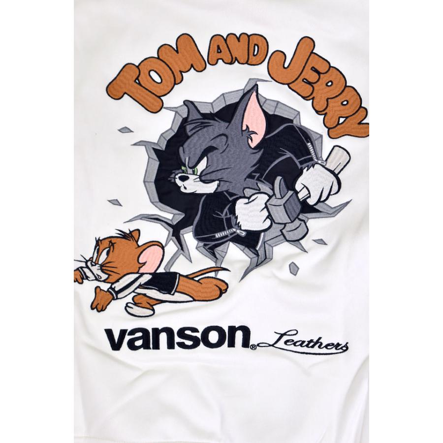 TOM＆JERRYコラボ 裏ファー起毛ボンディングジップパーカー vanson TJV