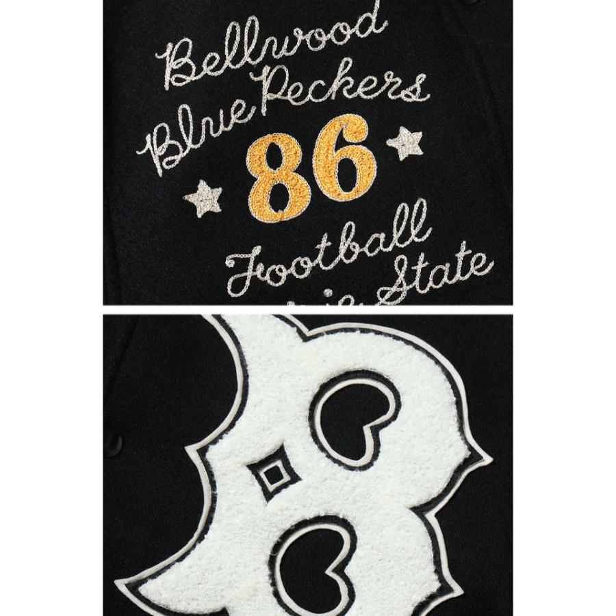 30oz. WOOL MELTON AWARD JACKET「BLUE PECKERS」 WHITES VILLE WV15783 ホワイツビル スタジャン爆買の画像