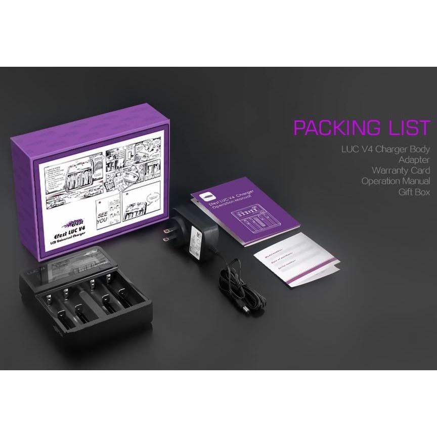 Efest LUC V4 ベイプ用リチウムイオンバッテリー専用充電器 安全回路 