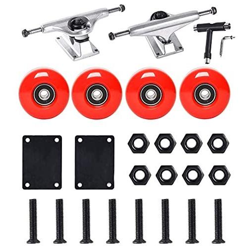 てなグッズや FREEDARE Skateboard Trucks and Wheels Set, 54mm Skateboard Wheels and Bearings Set, Skateboard Trucks 5", Skateboard Tool, Skateboard Riser デッキ、パーツ てなグッズや FREEDARE Skateboard Trucks and Wheels Set, 54mm Skateboard Wheels and Bearings Set, Skateboard Trucks 5", Skateboard Tool, Skateboard Riser デッキ、パーツ