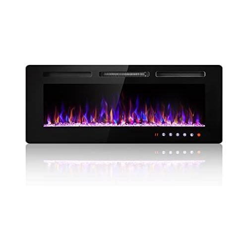 SUNNY FLAME 42 Electric Fireplace Recessed And Wall Mounted, Fireplace  Heater, Log Set Crystal Options, Remote Control With Timer, Adjust  バーベキュー、調理用品 | vitalmed.com.py