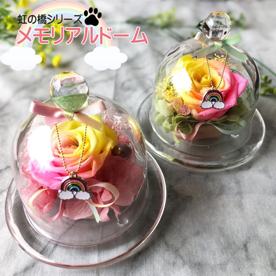 虹の橋カード レインボーチャーム付きペット用メモリアルドーム 専用化粧箱 黒 にお入れしてお届けします 仏花 お供え 命日 お悔み 喪中見舞い