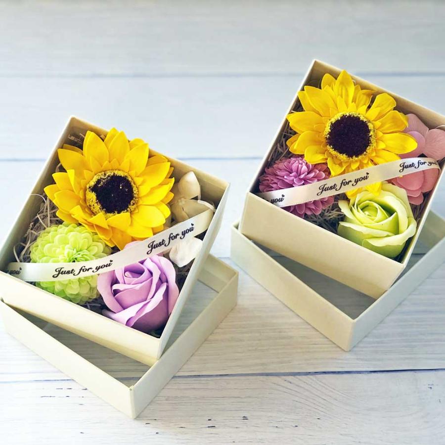 大輪のソープフラワーが入ったアロマソープフラワーaroma Soap Flower Gift Box ローズ ひまわり Soapflowerbox 南青山flower Aroma 通販 Yahoo ショッピング