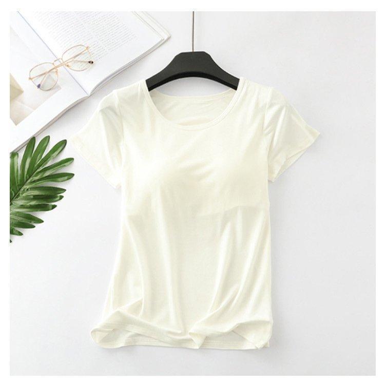 独自のアイデアの-ルームウ•ェア ナイトウェア ヨガウェア カップ付き半袖Tシャツ パッド付き Tシャツ レディース インナー トップス Tシャツ ブラ 半袖 下着 肌着 M ライトグレー• ルームウェア ナイトウェア ヨガウェア カップ付き半袖Tシャツ パッド付き Tシャツ レディース インナー トップス Tシャツ ブラ 半袖 下着 肌着 インナーシャツ カットソー ブラジャー ブラトップ カップ付き 無地 ストレッチ Uネック 大きいサイズ