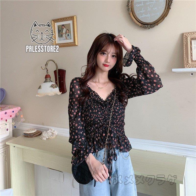 特有の-ブラウス シャツ 花柄 大きいサイズ レディース Vネック