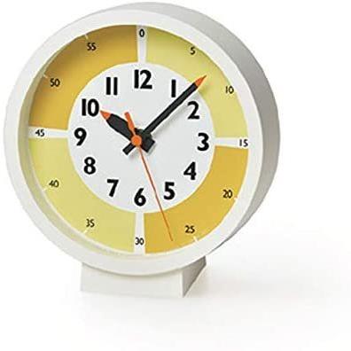 レムノス 置き時計 アナログ ふんぷんくろっくウィズカラー フォーテーブル 黄 掛け置き キッズ YD18-05YE Lemnos 直径:15cm