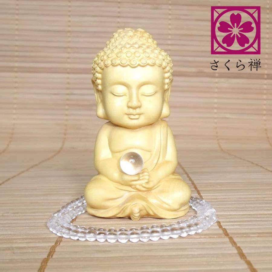手元供養 供養仏 木彫り 仏像 【 水晶 仏陀 】 開運 厄除け お守り