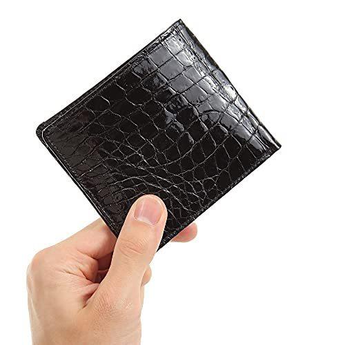 クロコダイル レザー カード 入れ 二つ折り 無双 本 ワニ 皮 革 メンズ 日本製の画像
