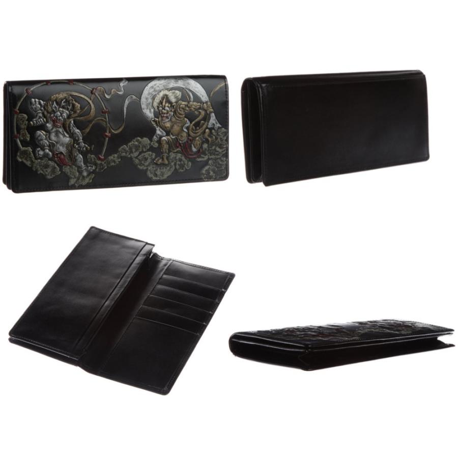 風神雷神 ラウンド財布 メンズ 和 財布 和柄 和装 和彫り 国宝 復刻